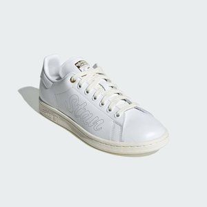 Adidas Originals Women's White Perforated Print Stan Smith Fashion Shoes FW2591